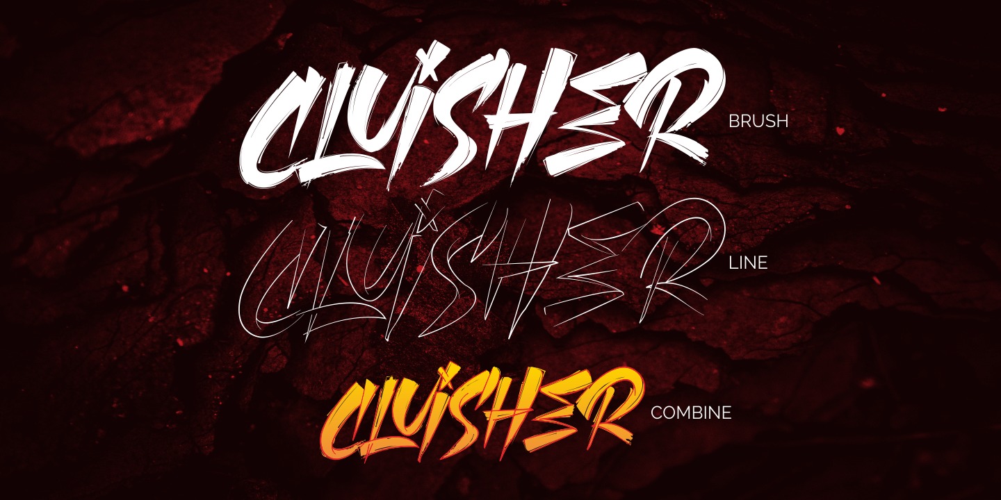 Ejemplo de fuente Cluisher Brush #8